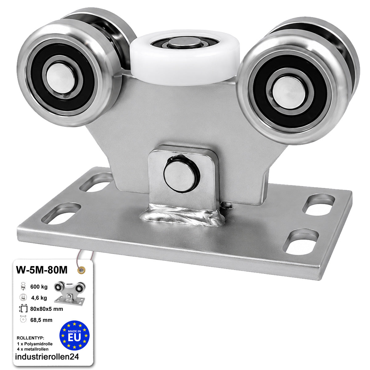 Torwagen für Schiebetore - für Profile 80 x 80 mm - Wandstärke 5 mm: W-5M-80M