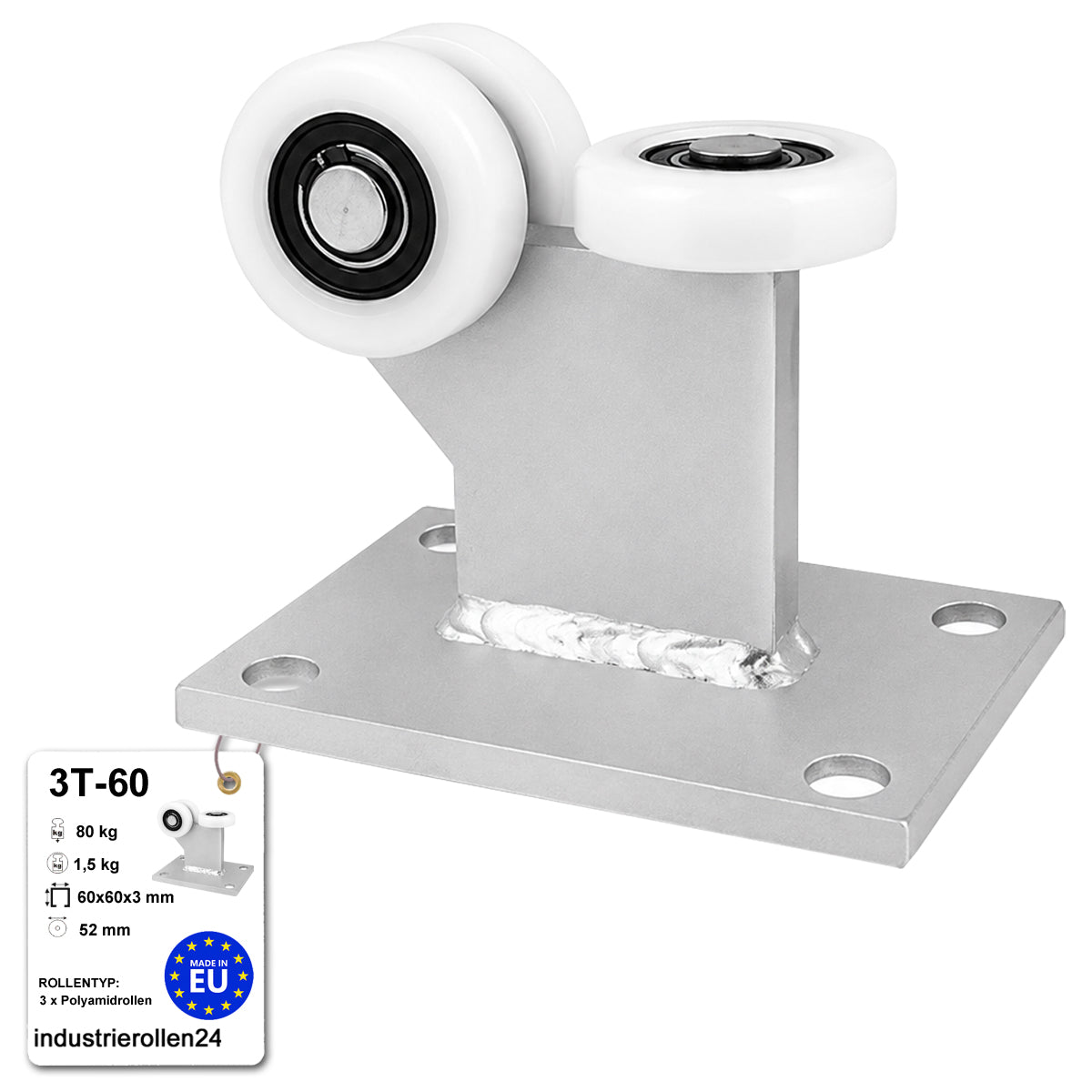 Torwagen für Schiebetore - für Profile 60 x 60 mm - Wandstärke 3 mm: 3T-60
