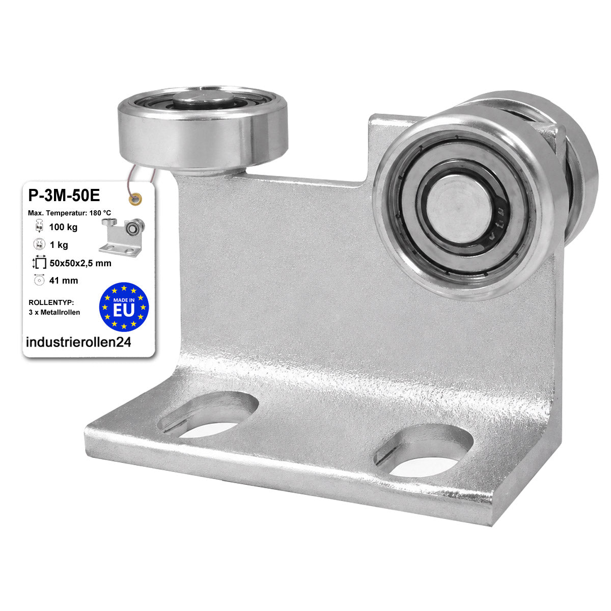 Torwagen für Schiebetore bis 180 °C – für Profile 50 × 50 mm – Wandstärke 2,5 mm: P-3M-50E