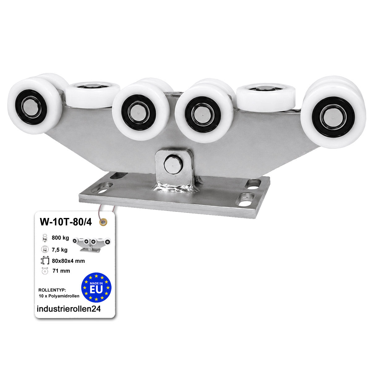 Torwagen für Schiebetore - für Profile 80 x 80 mm - Wandstärke 4 mm: W-10T-80/4