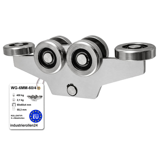 Torwagen für Schiebetore - für Profile 60 x 60 mm - Wandstärke 4 mm: WG-6MM-60/4