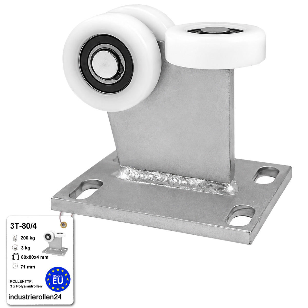 Torwagen für Schiebetore - für Profile 80 x 80 mm - Wandstärke 4 mm: 3T-80/4