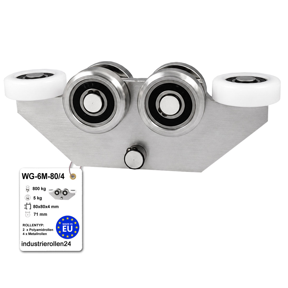 Torwagen für Schiebetore - für Profile 80 x 80 mm - Wandstärke 4 mm: WG-6M-80/4