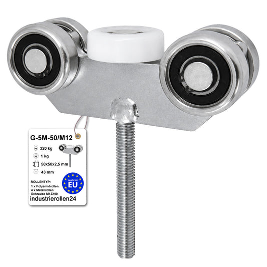 Torwagen für Schiebetore - für Profile 50x50 mm - Wandstärke 2,5 mm: G-5M-50/M12