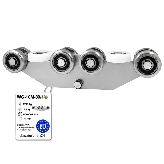 Torwagen für Schiebetore - für Profile 80 x 80 mm - Wandstärke 4 mm: WG-10M-80/4