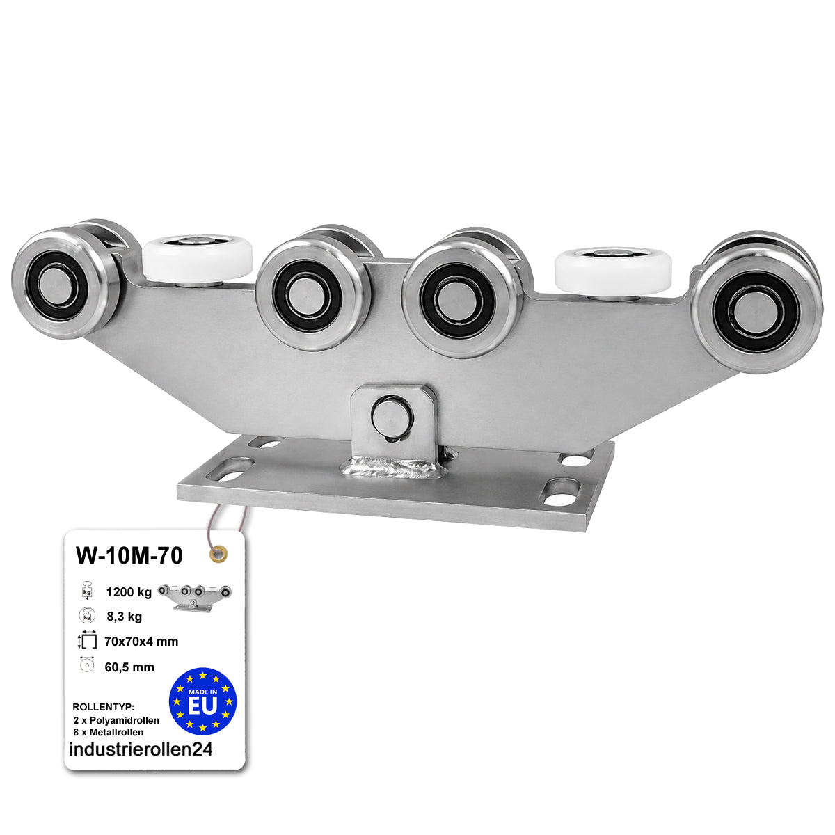 Torwagen für Schiebetore - für Profile 70 x 70 mm - Wandstärke 4 mm: W-10M-70