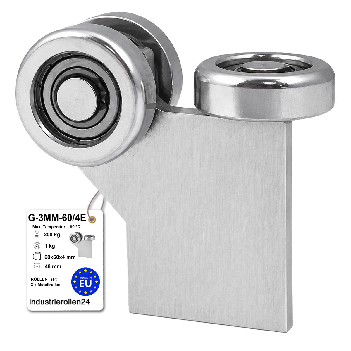 Torwagen für Schiebetore bis 180 °C – für Profile 60 × 60 mm – Wandstärke 4 mm: G-3MM-60/4E