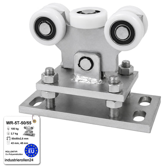 Torwagen für Schiebetore - für Profile 50x55 mm - Wandstärke 2,5 mm: WR-5T-50/55