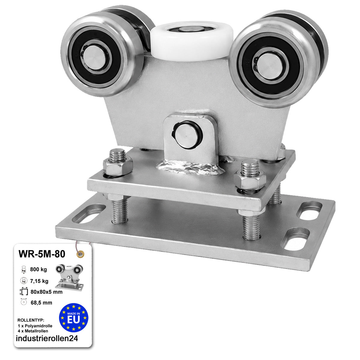Torwagen für Schiebetore - für Profile 80 x 80 mm - Wandstärke 5 mm: WR-5M-80