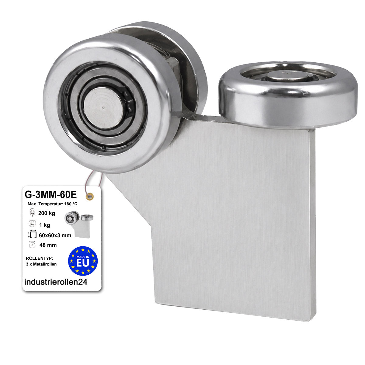 Torwagen für Schiebetore bis 180 °C – für Profile 60 × 60 mm – Wandstärke 3 mm: G-3MM-60E