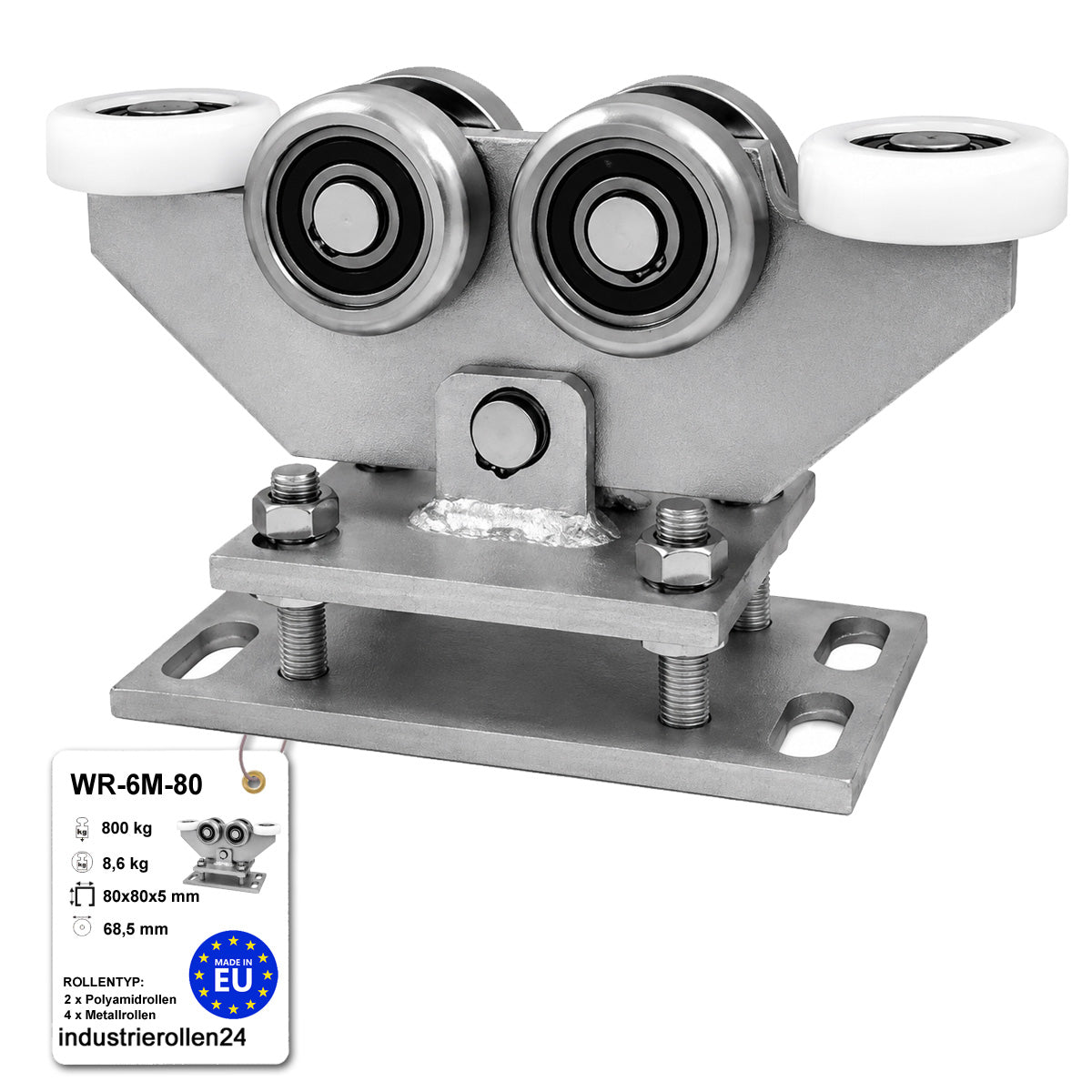 Torwagen für Schiebetore - für Profile 80 x 80 mm - Wandstärke 5 mm: WR-6M-80