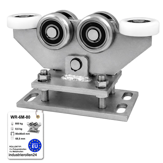 Torwagen für Schiebetore - für Profile 80 x 80 mm - Wandstärke 5 mm: WR-6M-80