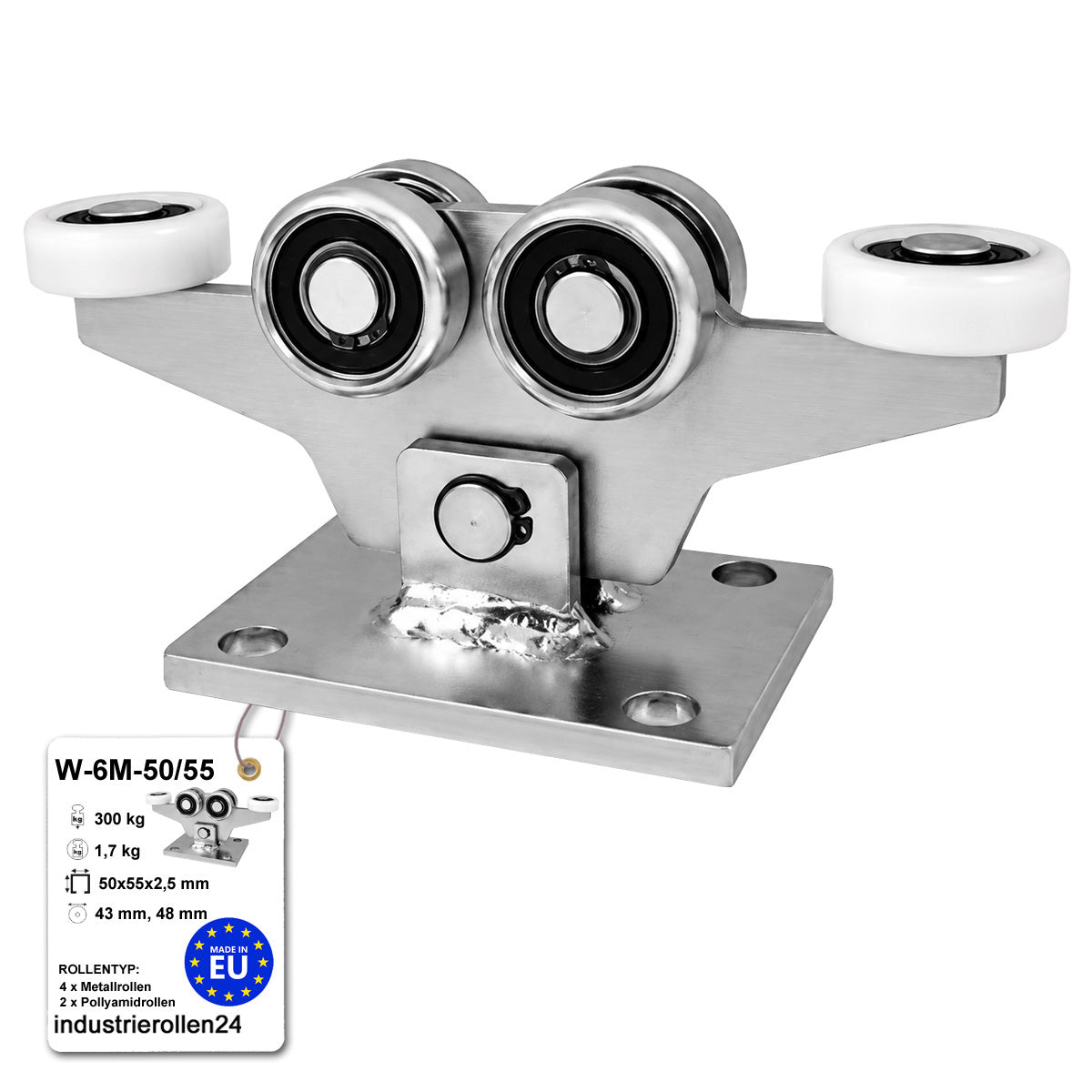 Torwagen für Schiebetore - für Profile 50x55 mm - Wandstärke 2,5 mm: W-6M-50/55