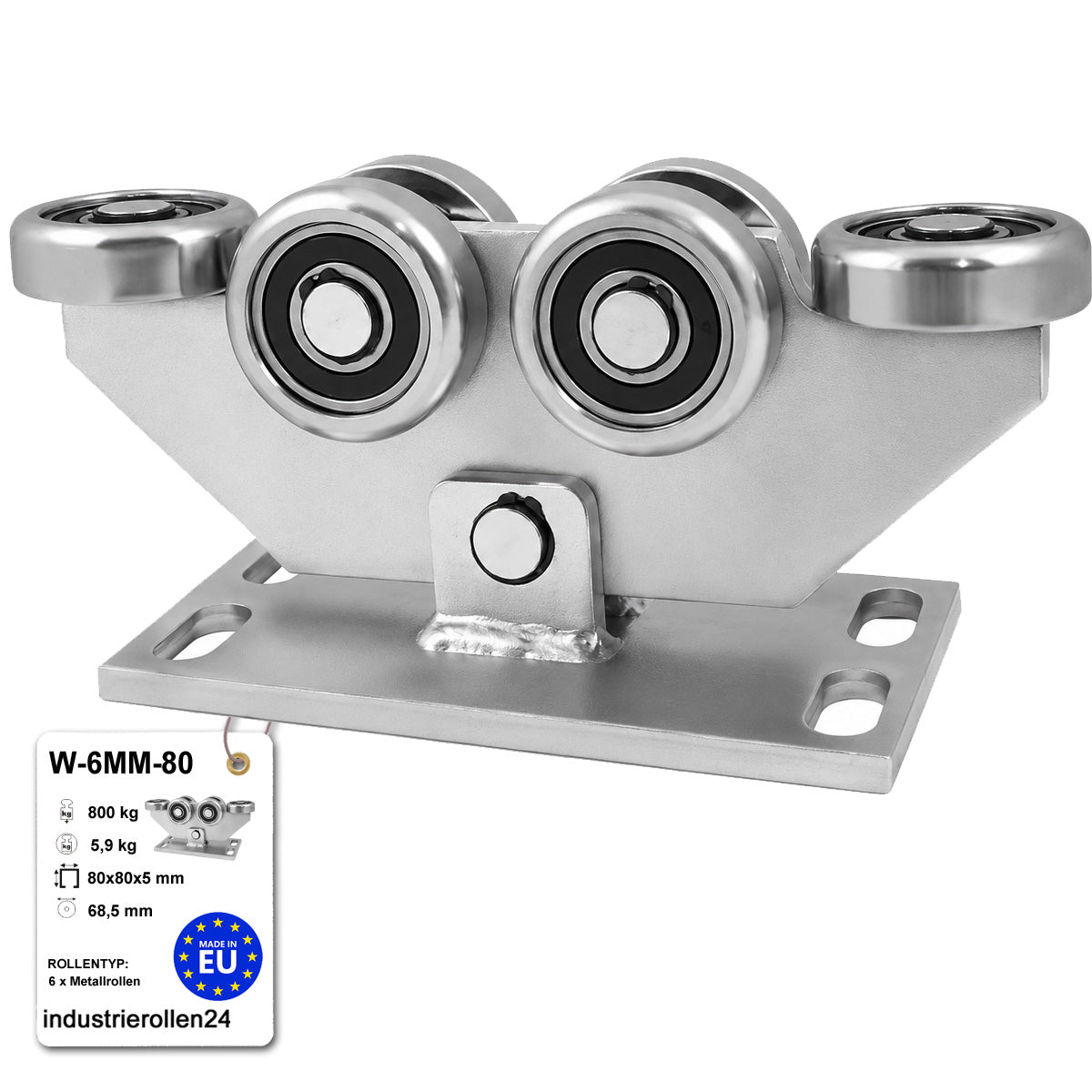 Torwagen für Schiebetore - für Profile 80 x 80 mm - Wandstärke 5 mm: W-6MM-80