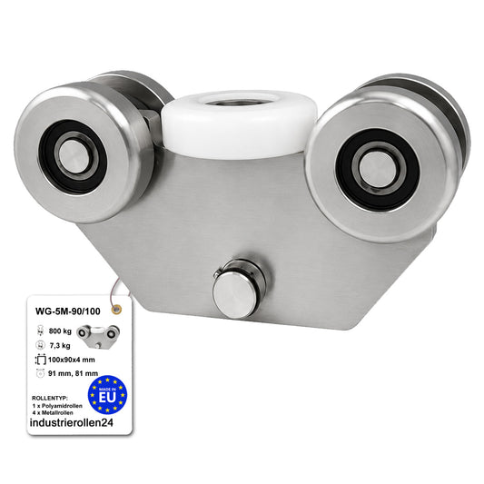 Torwagen für Schiebetore - für Profile 90x100 mm - Wandstärke 4 mm: WG-5M-90/100