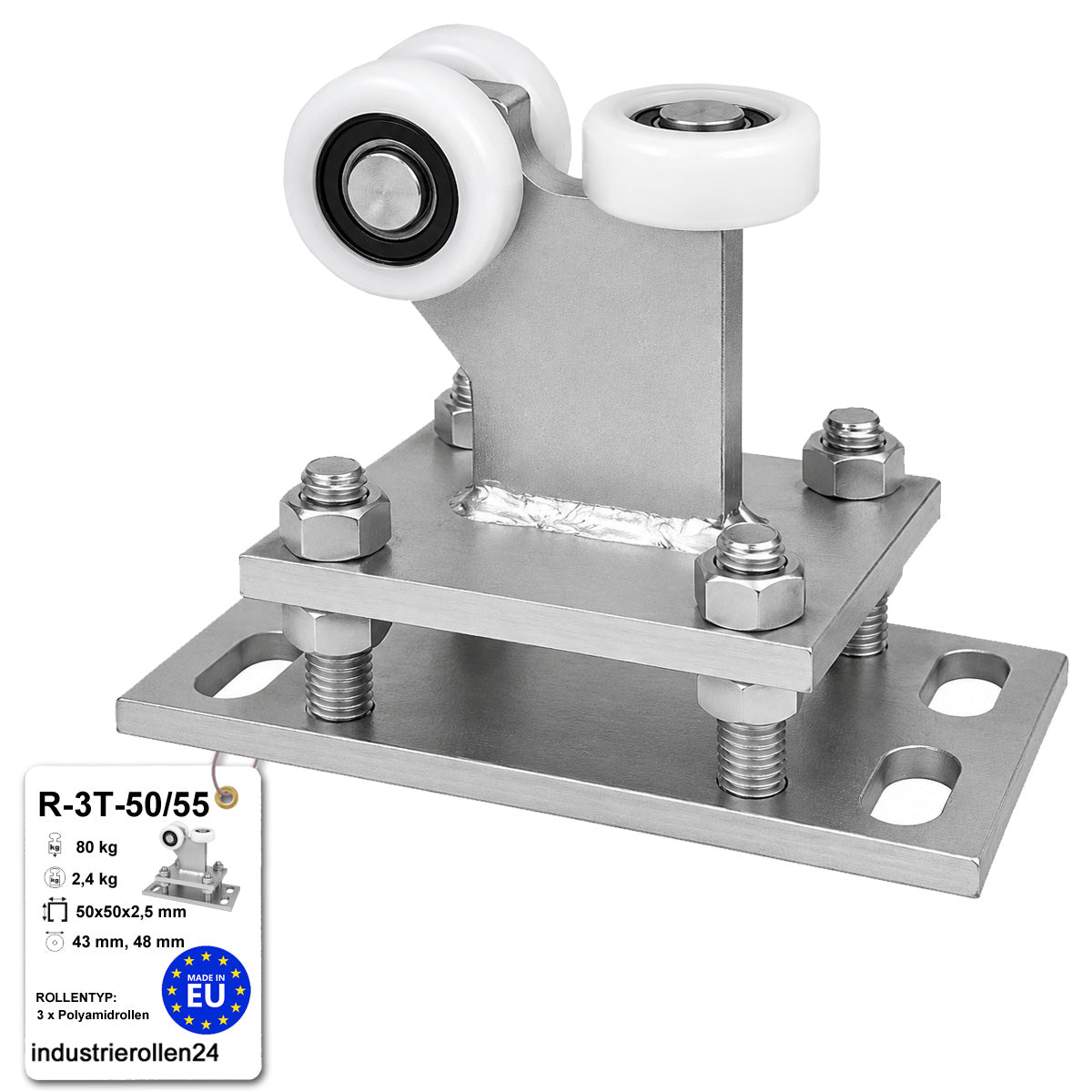 Torwagen für Schiebetore - für Profile 50x55 mm - Wandstärke 2,5 mm: R-3T-50/55