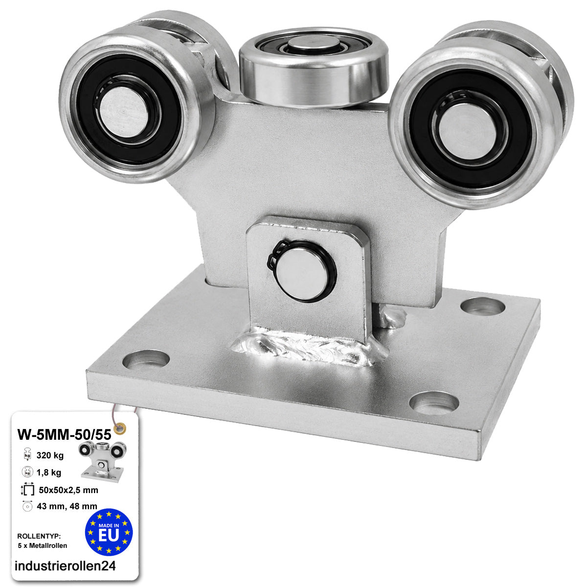 Torwagen für Schiebetore - für Profile 50x55 mm - Wandstärke 2,5 mm: W-5MM-50/55
