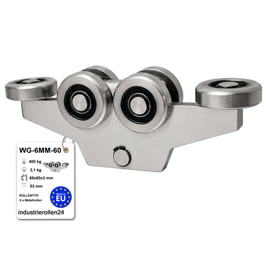 Torwagen für Schiebetore - für Profile 60 x 60 mm - Wandstärke 3 mm: WG-6MM-60