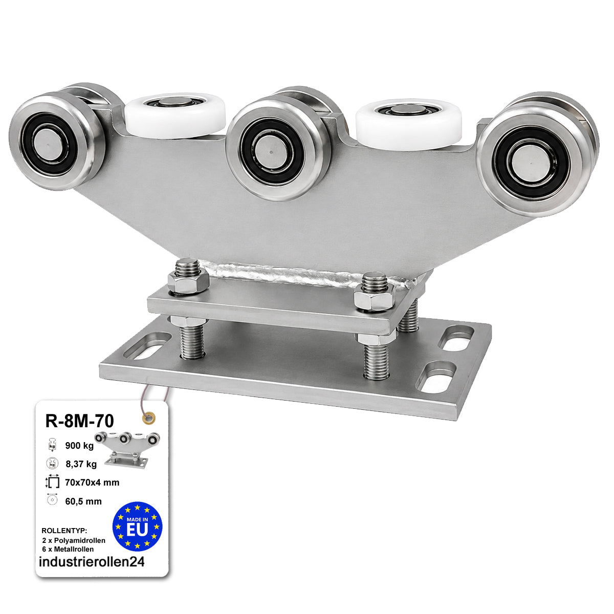 Torwagen für Schiebetore - für Profile 70 x 70 mm - Wandstärke 4 mm: R-8M-70