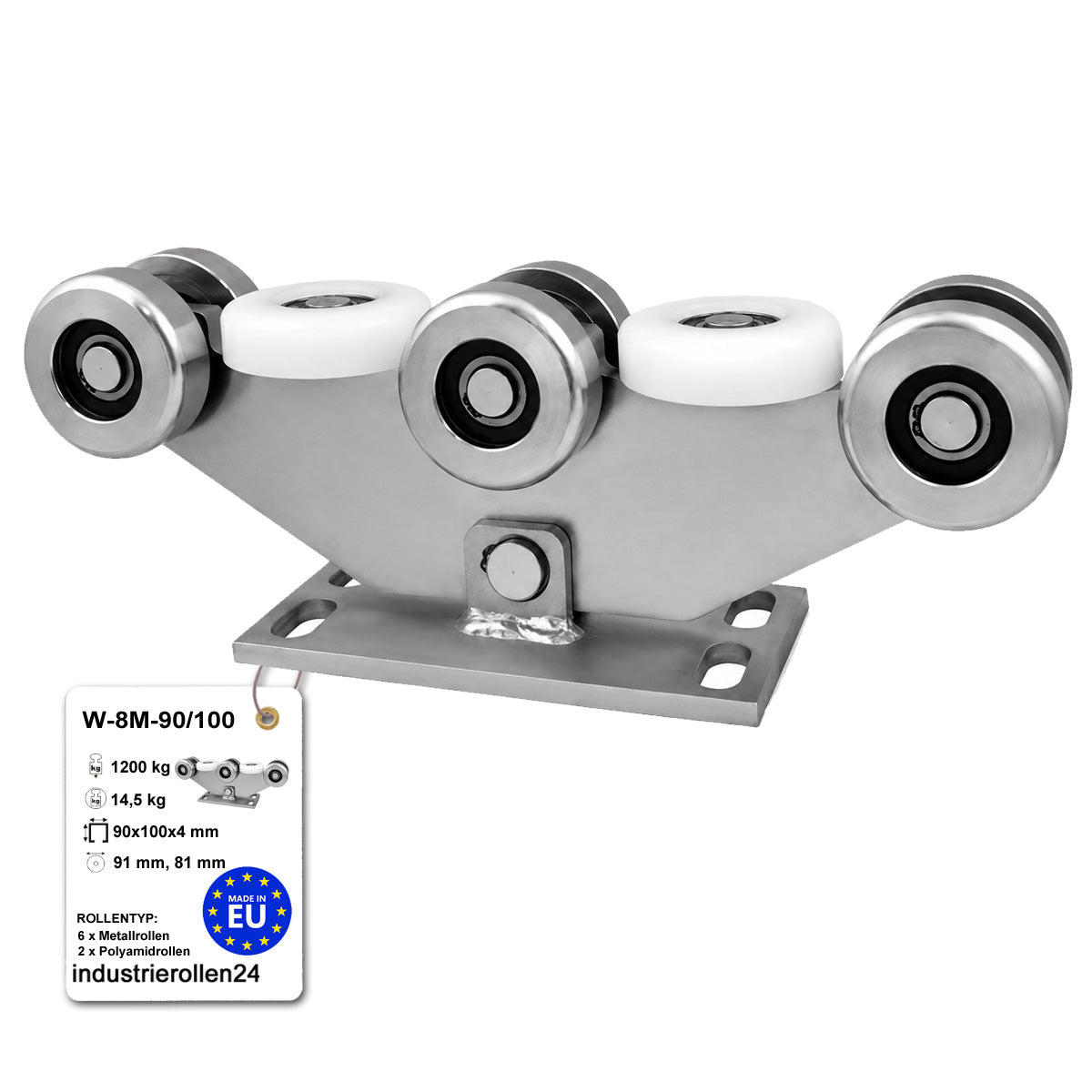 Torwagen für Schiebetore - für Profile 90x100 mm - Wandstärke 4 mm: W-8M-90/100