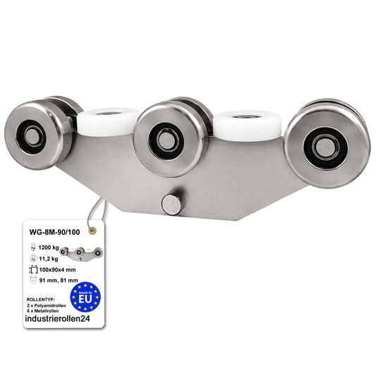 Torwagen für Schiebetore - für Profile 90x100 mm - Wandstärke 4 mm: WG-8M-90/100