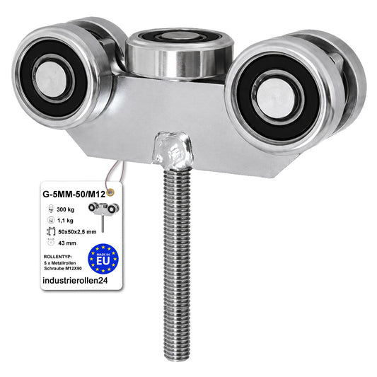 Torwagen für Schiebetore - für Profile 50x50 mm - Wandstärke 2,5 mm: G-5MM-50/M12