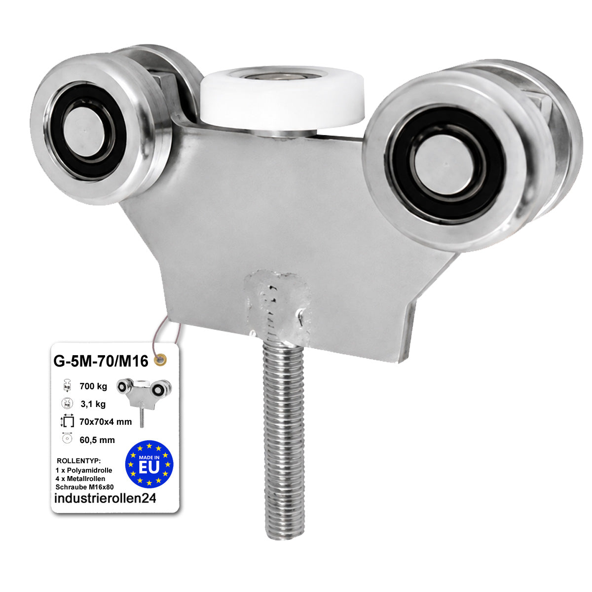 Torwagen für Schiebetore - für Profile 70 x 70 mm - Wandstärke 4 mm: G-5M-70/M16