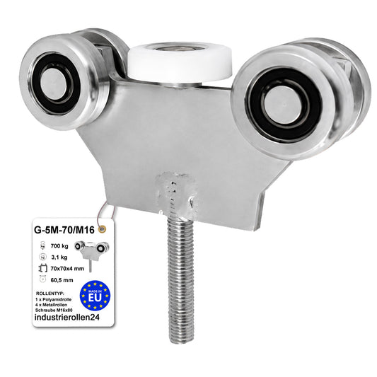 Torwagen für Schiebetore - für Profile 70 x 70 mm - Wandstärke 4 mm: G-5M-70/M16