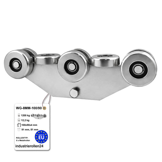 Torwagen für Schiebetore - für Profile 100x90 mm - Wandstärke 4 mm: WG-8MM-100/90