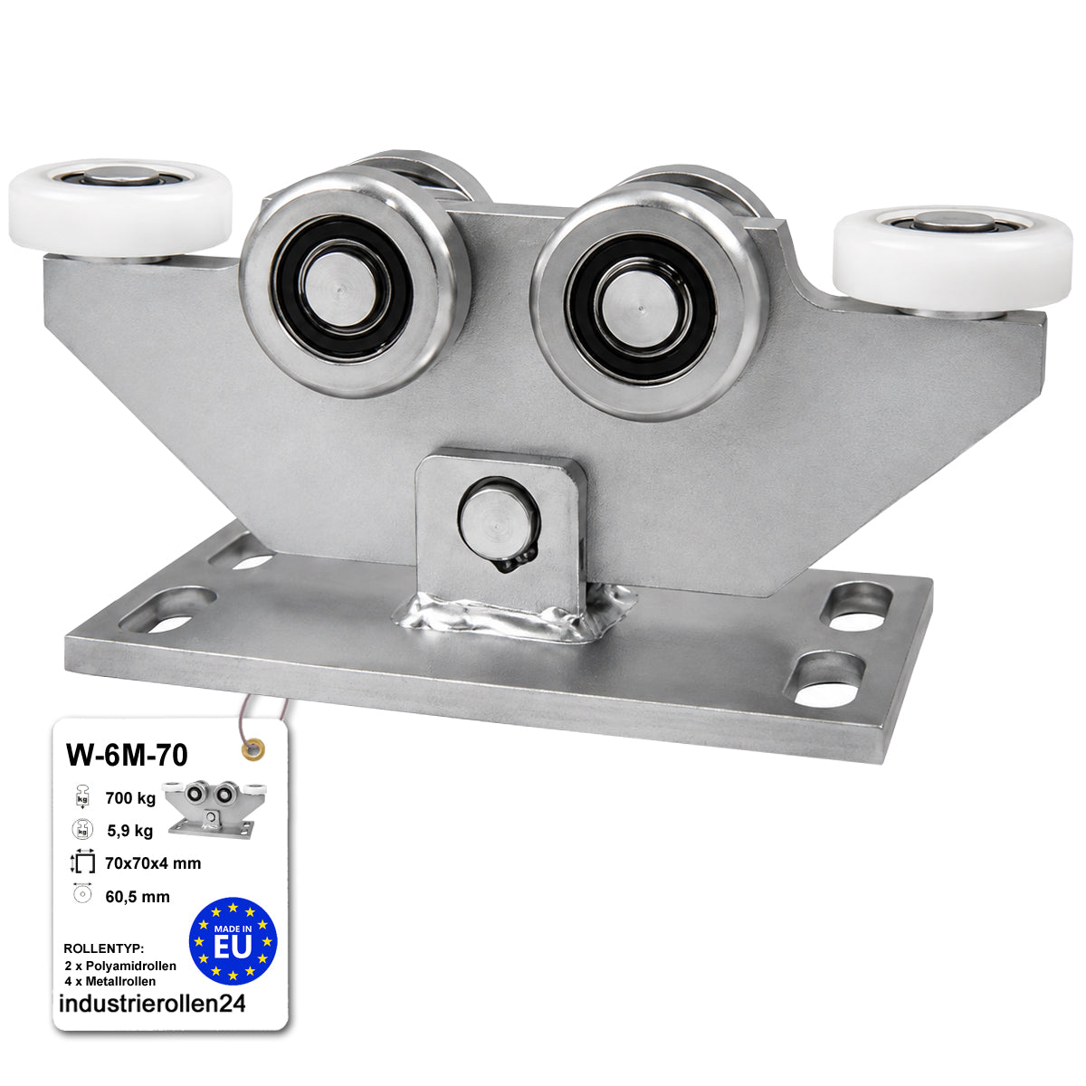 Torwagen für Schiebetore - für Profile 70 x 70 mm - Wandstärke 4 mm: W-6M-70