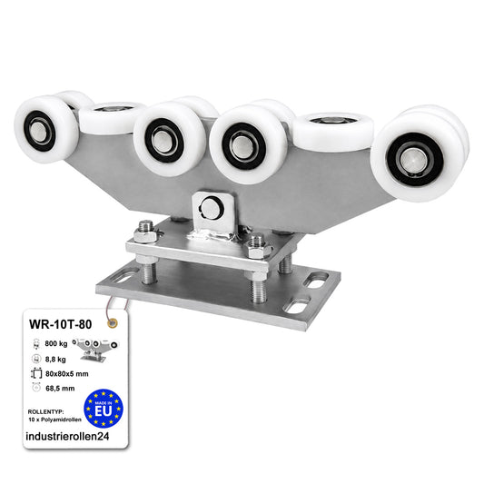 Torwagen für Schiebetore - für Profile 80 x 80 mm - Wandstärke 5 mm: WR-10T-80