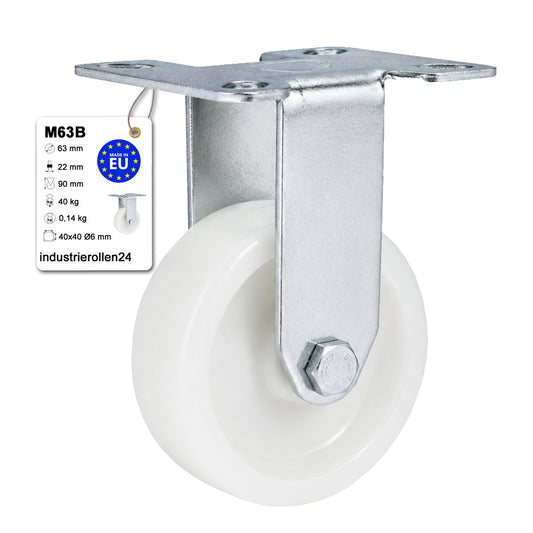 Möbelrolle Ø 63 mm Möbelrad Kunststoff Ersatzrad Transportrolle Apparater M63B