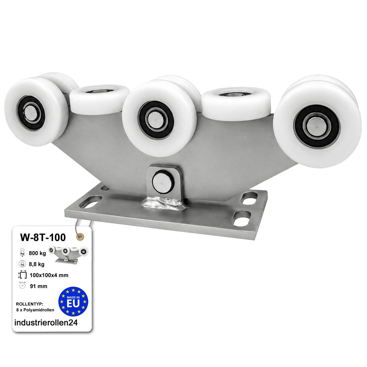 Torwagen für Schiebetore - für Profile 100x100 mm - Wandstärke 4 mm: W-8T-100
