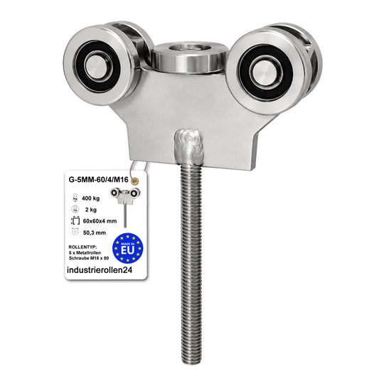 Torwagen für Schiebetore - für Profile 60 x 60 mm - Wandstärke 4 mm: G-5MM-60/4/M16