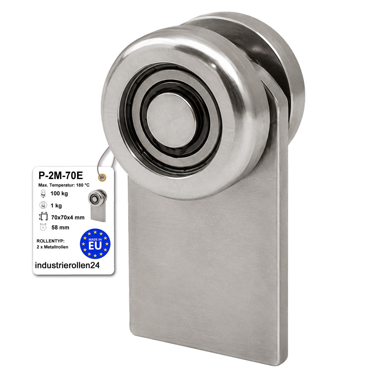 Torwagen für Schiebetore bis 180 °C – für Profile 70 × 70 mm – Wandstärke 4 mm: P-2M-70E