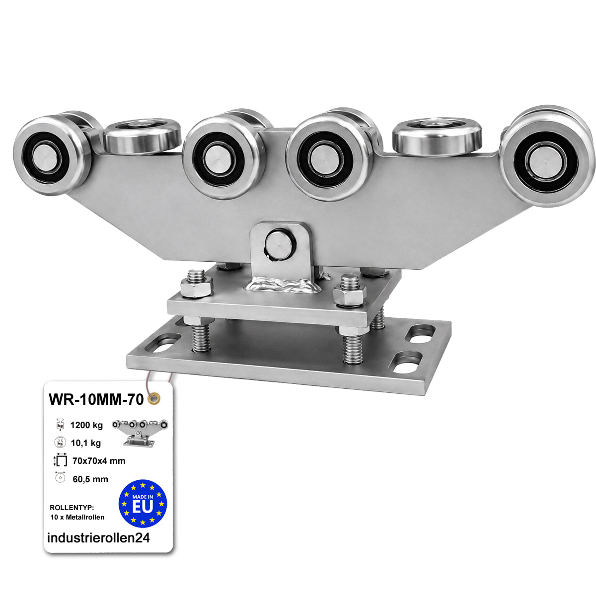 Torwagen für Schiebetore - für Profile 70 x 70 mm - Wandstärke 4 mm: WR-10MM-70