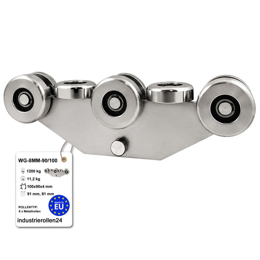 Torwagen für Schiebetore - für Profile 90x100 mm - Wandstärke 4 mm: WG-8MM-90/100