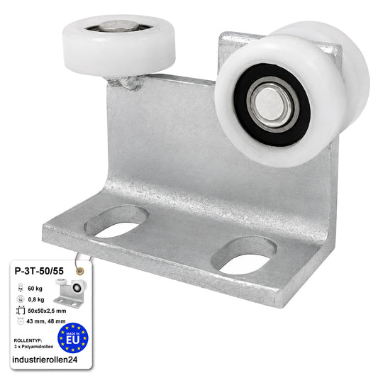 Torwagen für Schiebetore - für Profile 50x55 mm - Wandstärke 2,5 mm: P-3T-50/55