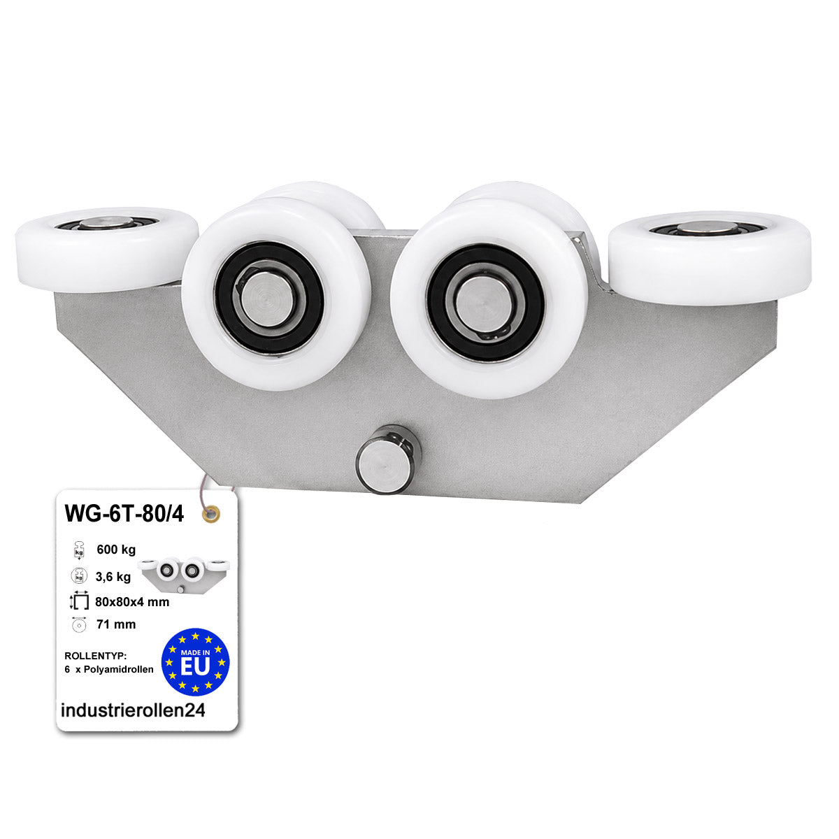 Torwagen für Schiebetore - für Profile 80 x 80 mm - Wandstärke 4 mm: WG-6T-80/4