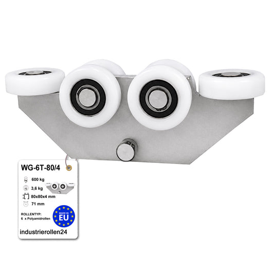 Torwagen für Schiebetore - für Profile 80 x 80 mm - Wandstärke 4 mm: WG-6T-80/4