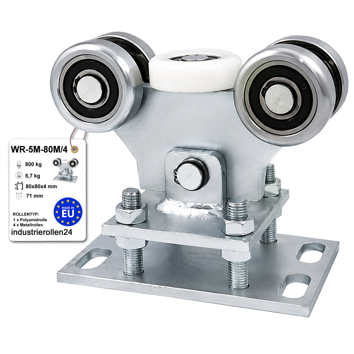 Torwagen für Schiebetore - für Profile 80 x 80 mm - Wandstärke 4 mm: WR-5M-80M/4