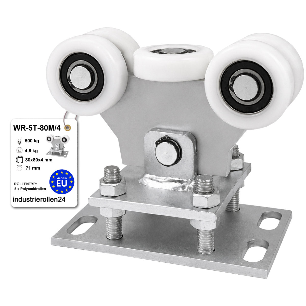Torwagen für Schiebetore - für Profile 80 x 80 mm - Wandstärke 4 mm: WR-5T-80M/4