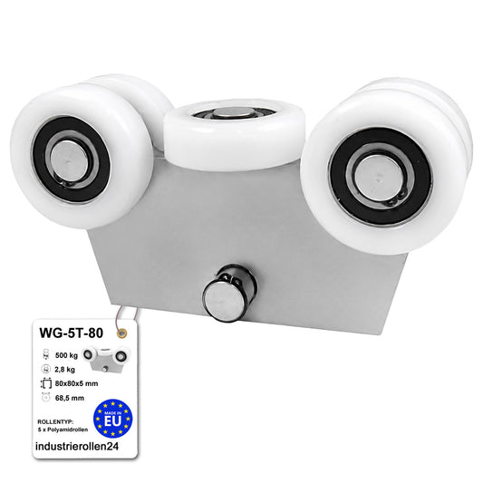 Torwagen für Schiebetore - für Profile 80x80 mm - Wandstärke 5 mm: WG-5T-80