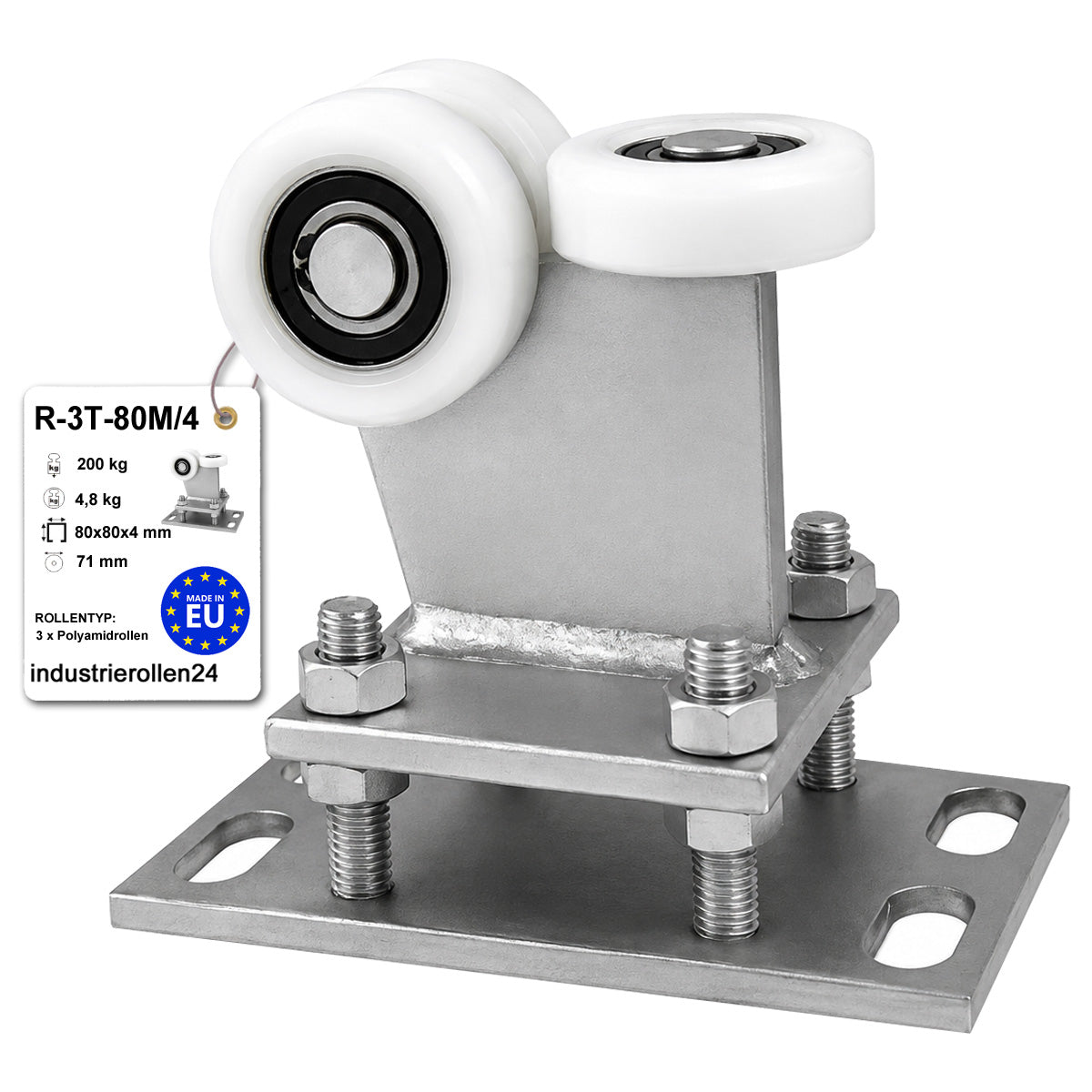 Torwagen für Schiebetore - für Profile 80 x 80 mm - Wandstärke 4 mm: R-3T-80M/4