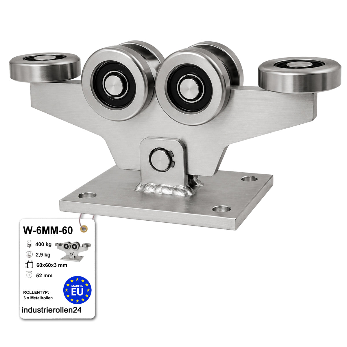 Torwagen für Schiebetore - für Profile 60 x 60 mm - Wandstärke 3 mm: W-6MM-60
