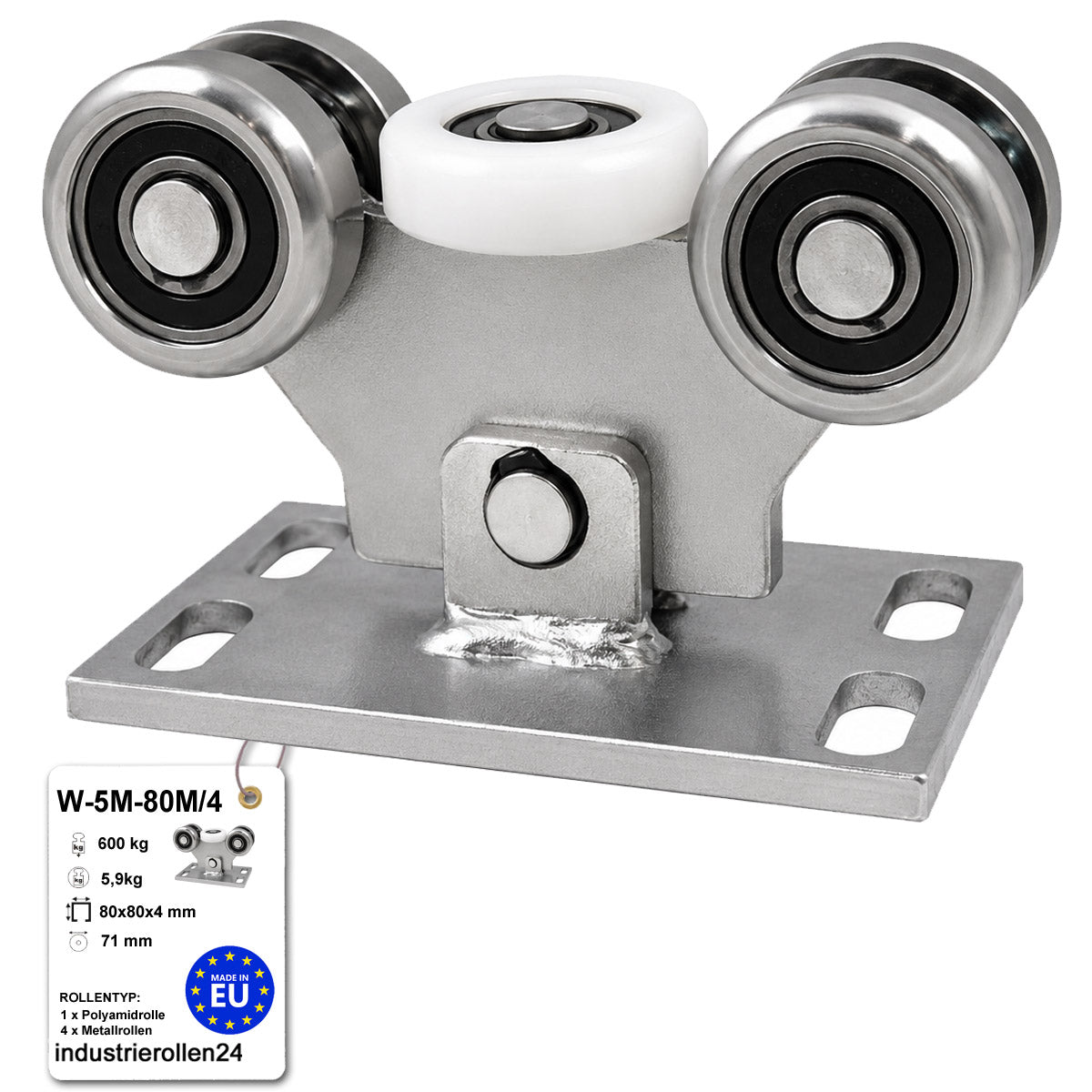 Torwagen für Schiebetore - für Profile 80 x 80 mm - Wandstärke 4 mm: W-5M-80M/4