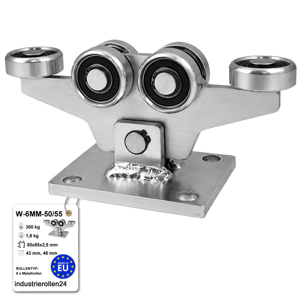 Torwagen für Schiebetore - für Profile 50x55 mm - Wandstärke 2,5 mm: W-6MM-50/55