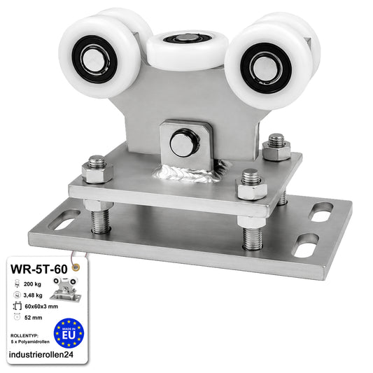 Torwagen für Schiebetore - für Profile 60 x 60 mm - Wandstärke 3 mm: WR-5T-60