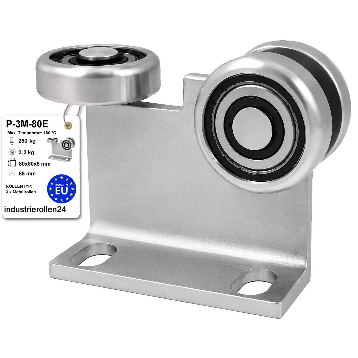 Torwagen für Schiebetore bis 180 °C – für Profile 80 × 80 mm – Wandstärke 5 mm: P-3M-80E