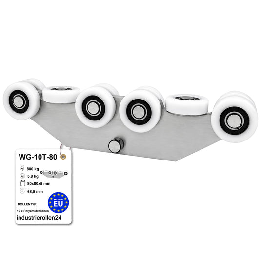 Torwagen für Schiebetore - für Profile 80x80 mm - Wandstärke 5 mm: WG-10T-80